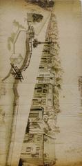Painting of Drie Fonteinen lock by Derons, 1728