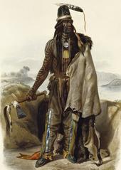 Portrait of Abdih-Hiddisch, a Minatarre Chief, painted by Karl Bodmer