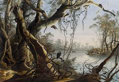 Mouth of Fox River in Indiana painted by Karl Bodmer in the 1830s