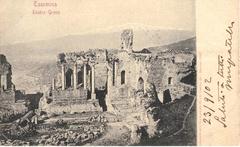 Ancient Greek Theatre of Taormina with Mount Etna in the background