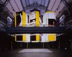 Interior view of Pavillon de l'Arsenal exhibition showcasing 454 architectural projects for Paris 2012 Olympic landmark