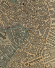 Detail of 1852 Boston map showing North Street and vicinity by J. Slatter