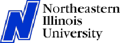 Northeastern Illinois University logo with a stylized blue and green mountain graphic and text