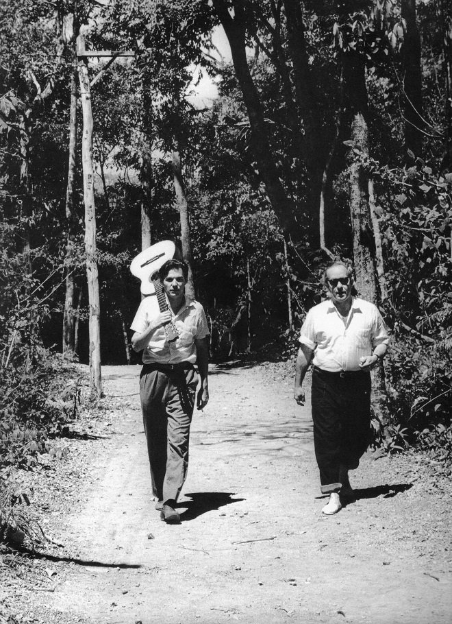 Antônio Carlos Jobim and lyricist Vinicius de Moraes together