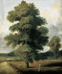 Landscape with a tree by an artist from mid-19th century