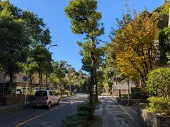 West side of Kamakura scenic view with traditional Japanese buildings and lush greenery