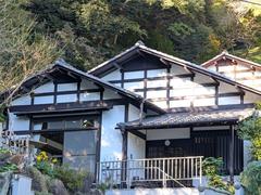 Scenic west side view of Kamakura with coastal landscape and mountains