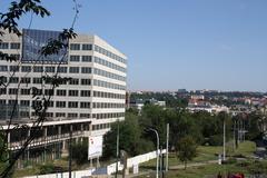 Nová Palmovka building from south in Liben, Prague