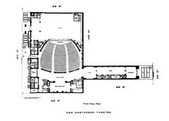 First floor plan of New Amsterdam Theatre in New York City as originally built in 1903