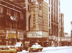 West view of New Amsterdam Theater on 42nd Street in New York before renovation in 1985