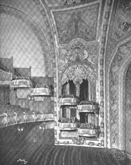 Interior of New Amsterdam Theatre showing novel arrangement of boxes in the auditorium