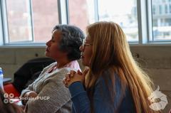 Teachers participating in an editathon event
