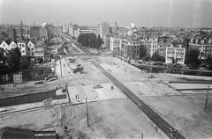 Aerial view of construction site at Sarphatistraat-Wibautstraat intersection in Amsterdam, 1968