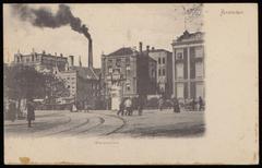Vintage view of Weesperplein with buildings on Sarphatistraat 54-62, Amsterdam around 1900