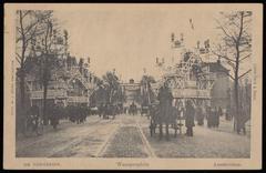 Decorations at Weesperplein in Amsterdam for the upcoming royal visit in 1912