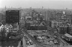 Construction of metro station at Weesperplein in Amsterdam in 1973