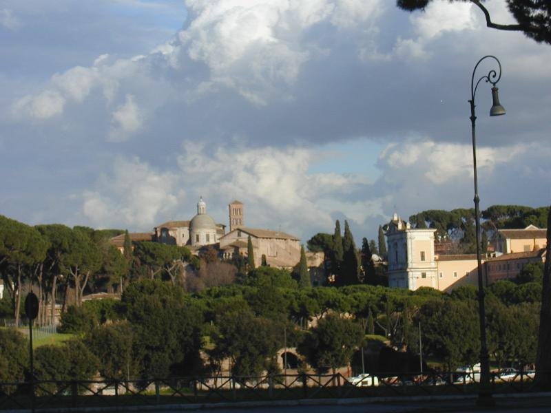 Rome Celio St. Gregory complex and Saints John and Paul from Circus Maximus