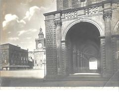 Historic Portico del Podesta and Piazza V.E. in Bologna, Italy