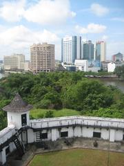 Downtown Kuching view from Fort Margherita overlooking Sarawak River