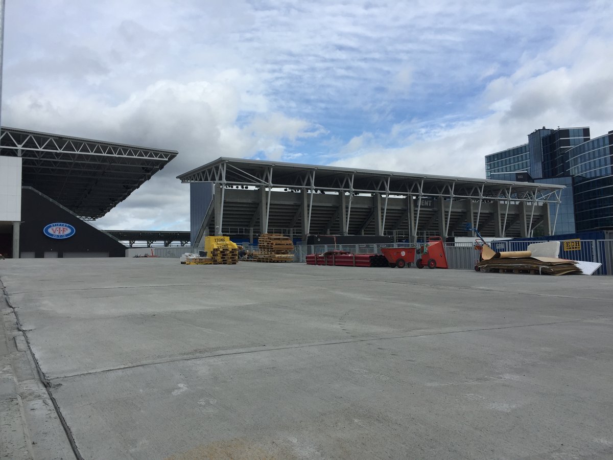 Vålerenga Stadion under construction before completion