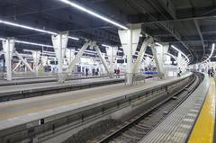 Nankai Electric Railway Namba Station platforms with trains and passengers
