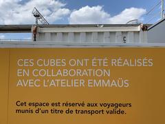 Waiting area with lockers at Lyon-Part-Dieu train station in April 2019