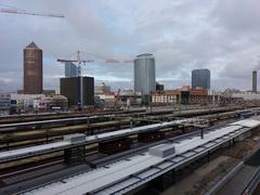 View of Lyon Part-Dieu train station from the car rental parking lot