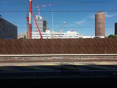 View of the To-Lyon Tower construction site from a platform at Lyon Part-Dieu train station