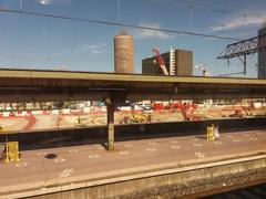 View of the To-Lyon tower construction site from a train at Lyon-Part-Dieu station