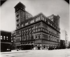 Exterior of Carnegie Hall on Seventh Avenue and 57th Street in Manhattan in 1899