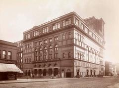 Carnegie Hall exterior in 1895 with historic architectural details