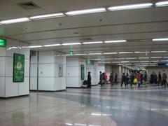 Seolleung Station in South Korea with modern architecture and clear blue sky