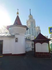 Church of Saint Nikita in Shvivaya Gorka exterior view with blue sky