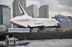 Space Shuttle Enterprise on Hudson River with NYPD escort