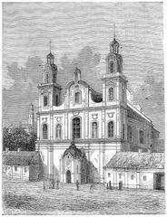 Vilnia street Subač with the Church of the Assumption and Missionaries monastery in 1876