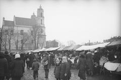 Old photograph of Vilnia city Łukiški district showing plac Łukiski and Kaziukas fair