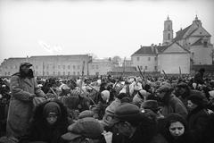 Historical view of Vilnius Lukiski Square during Kaziukas Fair in 1938