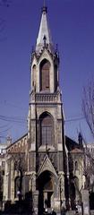 Saviour's Lutheran Church in Baku exterior view with blue sky