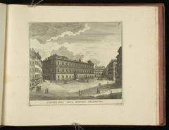 Engraving of buildings in Rome from 1779 by Giovanni Battista Cannetti and Gaetano Quojani
