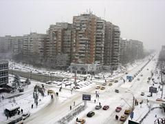 Lujerului passage in Militari neighborhood, Bucharest, view of the urban scene