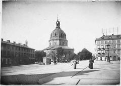 Hedvig Eleonora Church exterior view from southwest in the 1880s