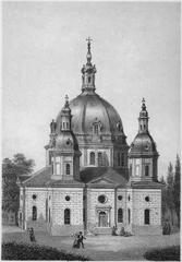Hedvig Eleonora Church exterior view from the west side showing architectural details