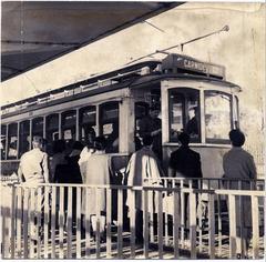 Traditional Lisbon trams operating on city streets