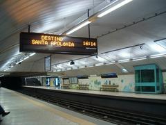 Metro station Jardim Zoológico in Lisboa with modern design and trains