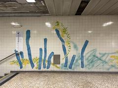 Tile panels by Júlio Resende at Jardim Zoológico metro station in Lisbon