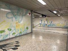 Tile panels by Júlio Resende at Jardim Zoológico metro station Lisbon