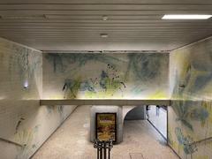 Azulejos tile panels by Júlio Resende at Jardim Zoológico metro station in Lisbon
