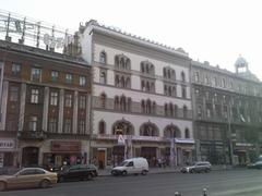 Budapest street with tram and historic buildings