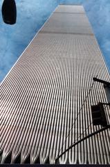 World Trade Center twin towers with blue sky background