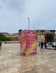 Eurovision 2024 fan zone in Valletta Malta with large crowd and stage